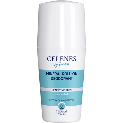 3x Celenes Thermal Mineral Roller Deodorant Geurloos 75 ml