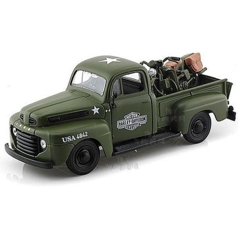 Maisto Ford F1 ´48 & Harley-Davidson WLA Flathead 42 1:24 Auto