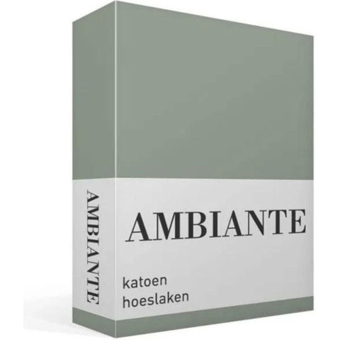 Ambiante Cotton Uni Hoeslaken 180 x 200 cm - Groen