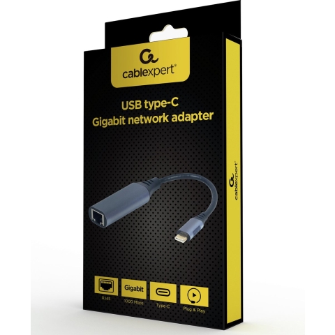 Cablexpert USB-C naar Gigabit netwerk adapter kabel 15cm - 9530400