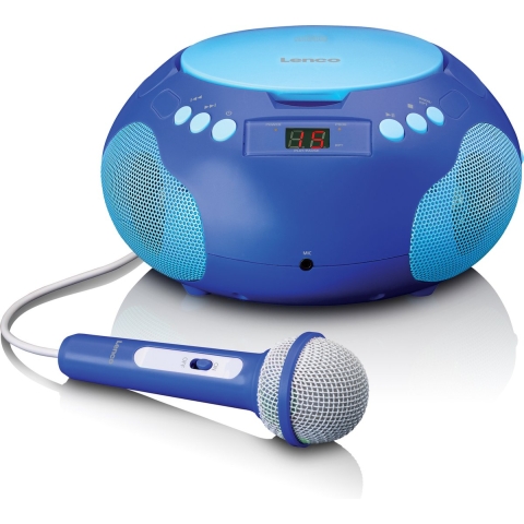 LENCO SCD-620BU - Draagbare radio/ CD player met microfoon - Blauw