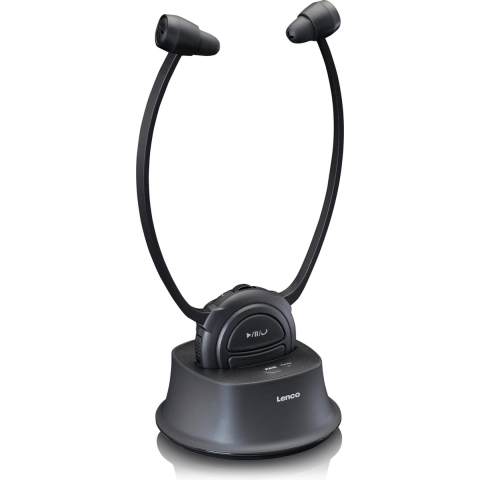 LENCO HPW-400BK - Draadloze gehoorversterker-hoofdtelefoon
