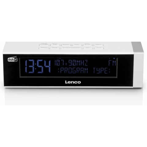 Lenco CR-630WH - Stereo DAB+/FM Wekkerradio met USB aansluiting en AUX-ingang - Wit