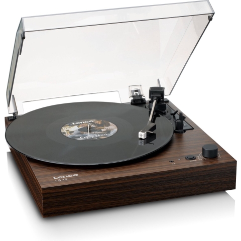 LENCO LS-15WD - Platenspeler met Bluetooth®, twee ingebouwde speakers en AT3600L cartridge - Houtkleurig