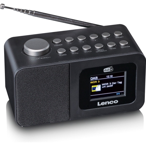LENCO CR-625BK - DAB+/FM Wekkerradio met kleurendisplay, slaaptimer en dubbel alarm functie - Zwart