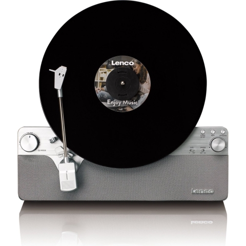 LENCO LSA-071SI - Volautomatische verticale platenspeler met ingebouwde luidsprekers en Bluetooth® - Zilver