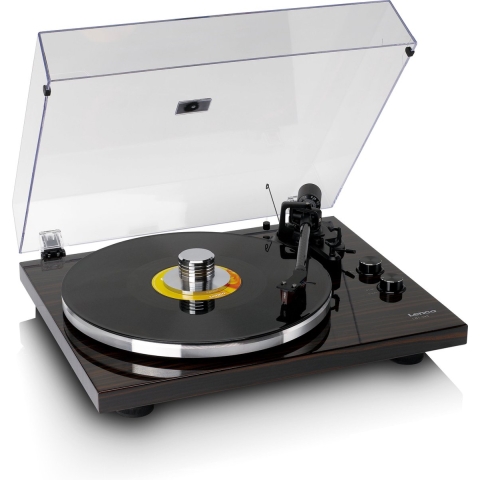 LENCO LBT-345WA - Platenspeler met Bluetooth® en Ortofon 2M Red cartridge, inclusief verchroomde platenstabilisator - Walnoot