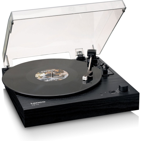 LENCO LS-15BK - Platenspeler met Bluetooth®, twee ingebouwde speakers en AT3600L cartridge - Zwart