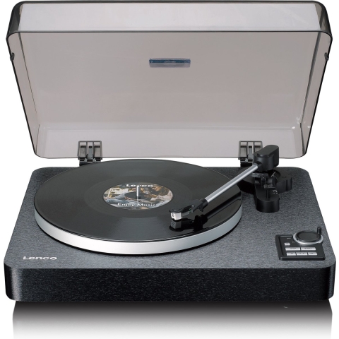 LENCO LBTA-165BK - Volledig automatische platenspeler met Bluetooth® overdracht en voorversterker - Metalen draaiplateau en toonarm - Zwart