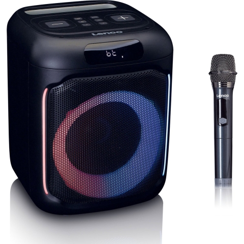 LENCO PA-101BK - Bluetooth® Party Speaker met LED-lichteffecten - 100W RMS, USB, 14 uur batterijduur - Zwart