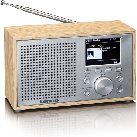 LENCO DAR-017WH - Compacte en stijlvolle DAB+/FM radio met Bluetooth® en houten behuizing - Eikenhout