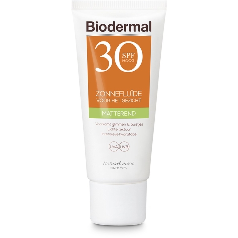 1+1 gratis: Biodermal Zonnefluïde Gezicht Matterend SPF 30 40 ml