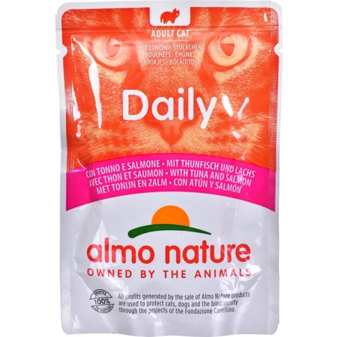 Almo Nature Daily met tonijn en zalm natvoer kat (70 g) 60 x 70 g