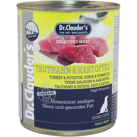 Dr. Clauder&apos;s kalkoen met aardappel natvoer hond 6 x 800 g