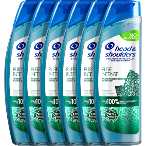 6x Head&Shoulders Shampoo Pure Intense Kalmeert Jeuk 250 ml