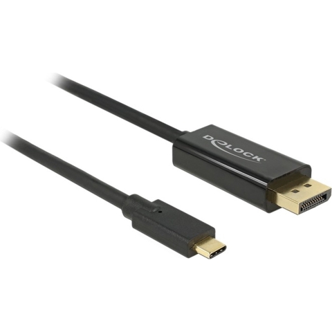 Delock 85256 USB-C-displaykabel USB-C / DisplayPort Adapterkabel USB-C stekker, DisplayPort-stekker 2.00 m Zwart Vergulde steekcontacten