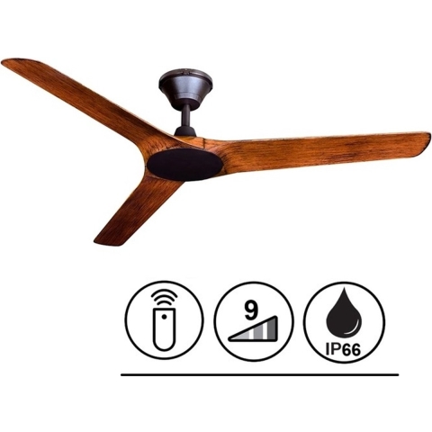 Lucci Air Plafondventilator Abyss Brons | Koa Ø 142cm IP66 incl.