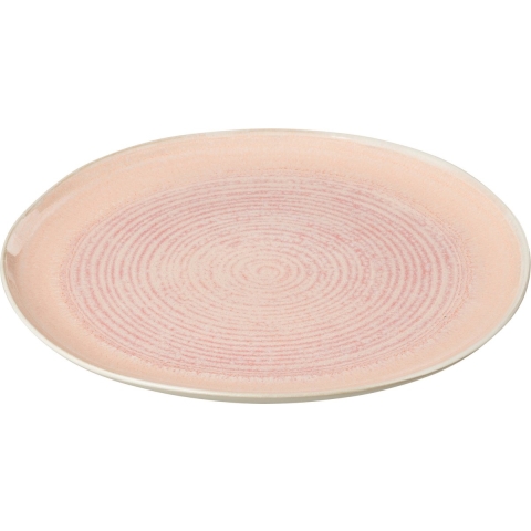 J-Line bord Lara - porselein - zalm - medium - 4 stuks