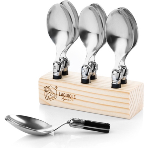 Laguiole Style de Vie Premium Line amuselepels 6-delig, zwart