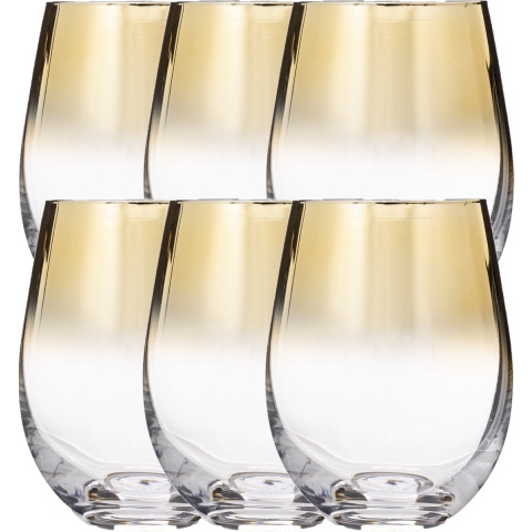 Secret de Gourmet Drinkglazen - 6x - tumbler - gouden rand