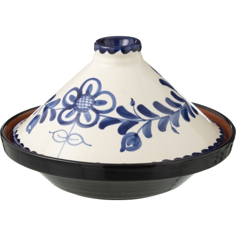 J-Line Tagine Granada Ceramic White|Cobalto Blue