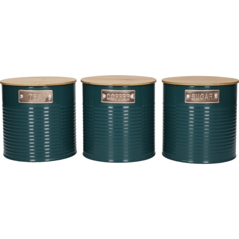 KitchenCraft - Voorraadbussen, Set van 3 Stuks, 1 L, Teal - KitchenCra