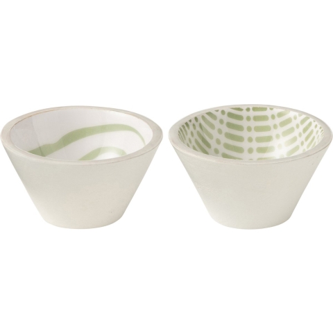 J-Line Kom Mangohout Groen|Wit Small Assortiment Van 2