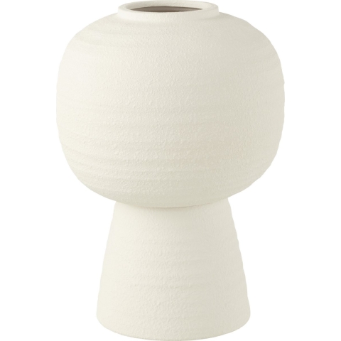 J-Line vaas Lantaarn - keramiek - wit - medium - 39.5 cm hoog