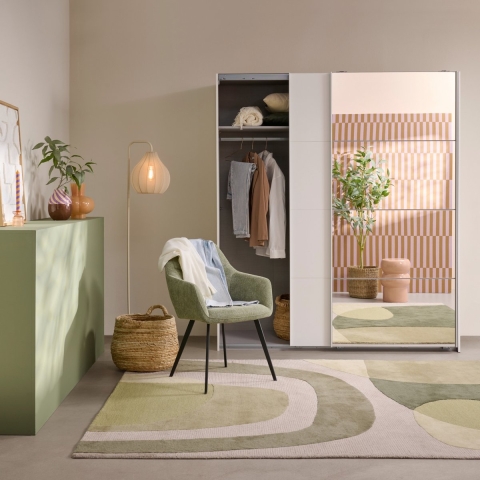 Kledingkast Aalst - Wit - Hout - 180x210x65cm (BxHxD)