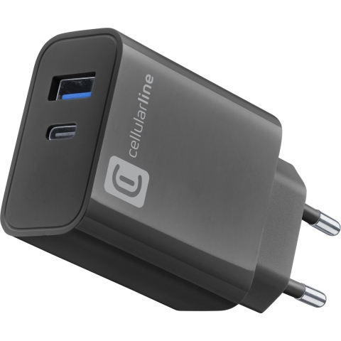 Cellularline Oplader Multipower Usb-c 20w Pd + Usb-a 12w Thuislader