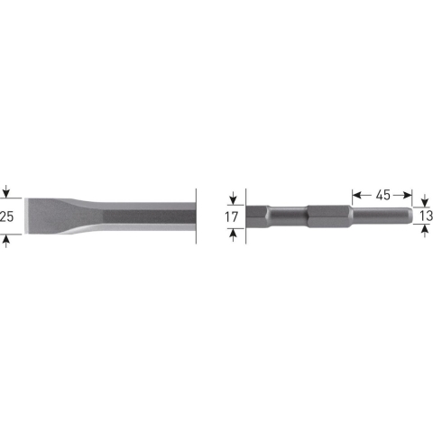 Rotec 6-kant Plattebeitel 25x450mm 6-kant ø17,0 / ø13x45 - 2155011