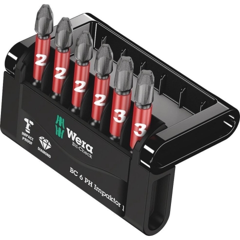 Wera Bit-Check 6 PH Impaktor 1, 6 -delig - 1 stuk(s) - 05057691001