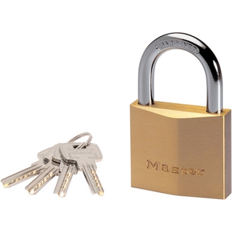 Masterlock 60mm thick solid brass body - 36mm hardened steel shackle, 9mm diam. - - 2960EURD