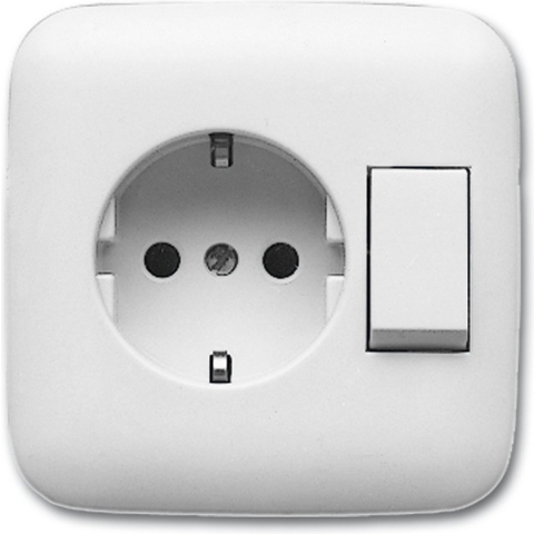 Busch Jaeger WIT inbouw combinatie 1polig/wissel RA - 4691865