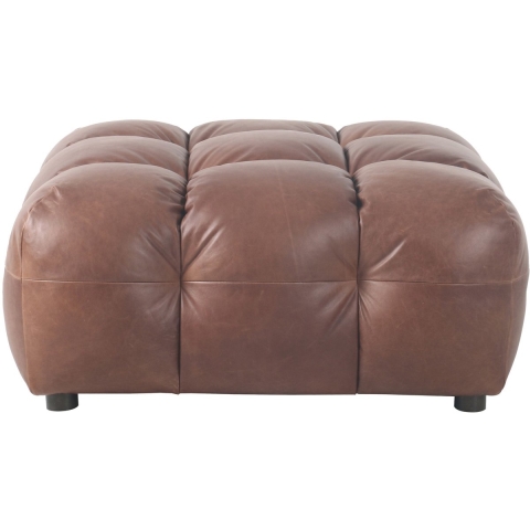 Dutchbone Hackman Hocker Leer Chocolate
