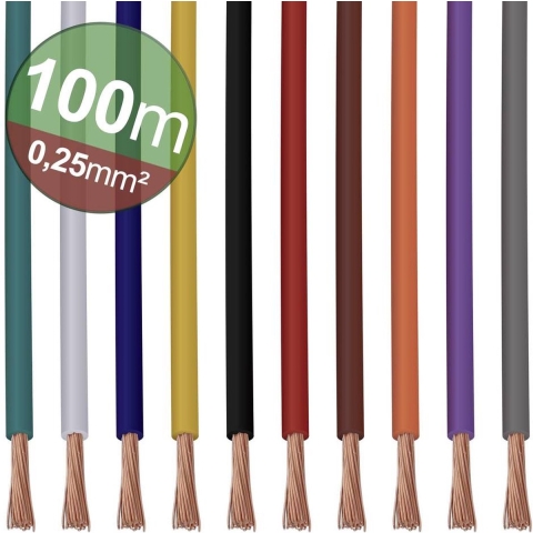 Quadrios 22CW002 Assortiment draden 1 x 0.25 mm² Wit, Blauw, Bruin, Oranje, Groen, Geel, Grijs, Violet, Zwart, Rood 1 set(s)