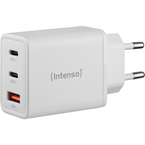 Intenso W65ACC GaN USB-oplader 65 W Binnen Uitgangsstroom (max.) 3.25 A Aantal uitgangen: 3 x USB-A, USB-C GaN, USB Power Delivery (USB-PD)