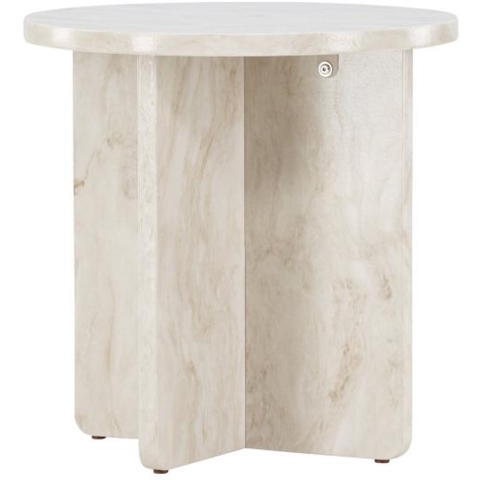 Svea - Carlo ronde bijzettafel - ø50 cm - marmerlook