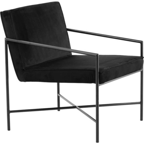 Svea - Nara fauteuil - velvet - zwart