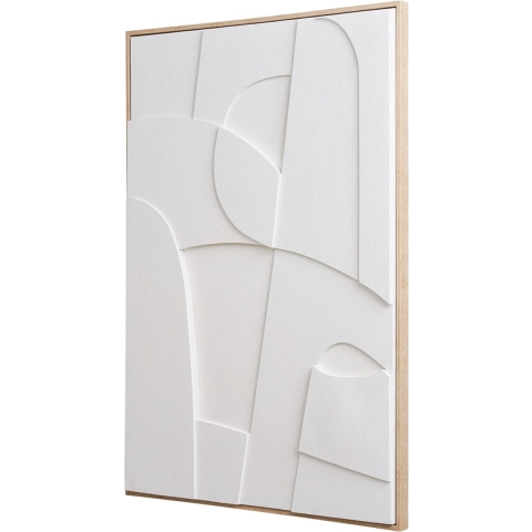 Artichok Eefke reliëf wanddecoratie No.1 wit - 90 x 60 cm