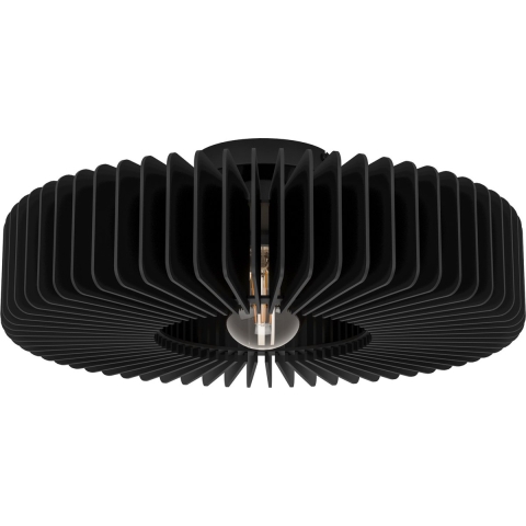 EGLO Palombaia Plafondlamp - E27 - Ø 50 cm - Zwart - Hout|Staal