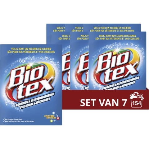 7x Biotex Waspoeder Voorwas&Vlekverwijderaar Bleu 720 gr