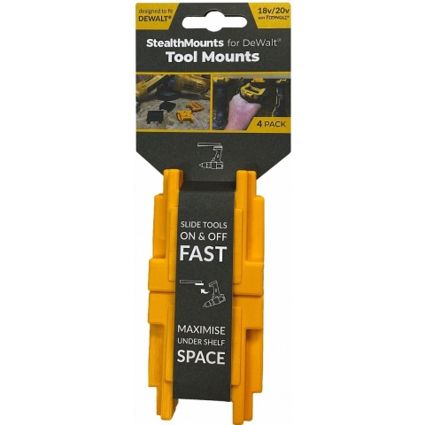 StealthMounts TM-DW18-YLW-4 Machinehouder voor DeWALT XR | Geel | 4-pack - TM-DW18-YLW-4