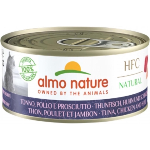 Almo Nature HFC Natural met tonijn, kip en ham natvoer kat (150 g) 12 x 150 g