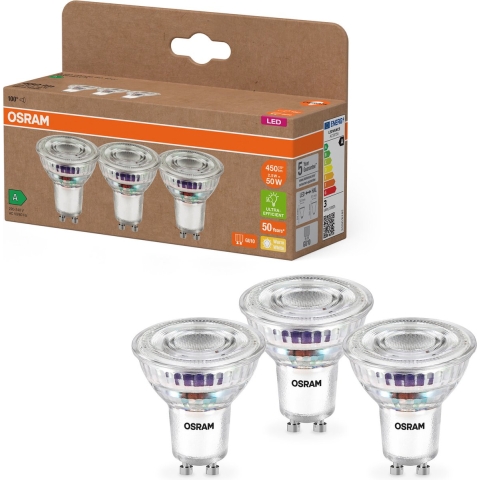 OSRAM 4099854277900 LED-reflectorlamp-lamp Energielabel A (A - G) GU10 Reflector 2.5 W = 50 W Warmwit (Ø x h) 50 mm x 50 mm 3 stuk(s)