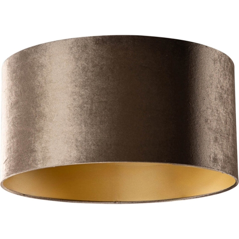 QAZQA Velours lampenkap bruin met gouden binnenkant 50|50|25