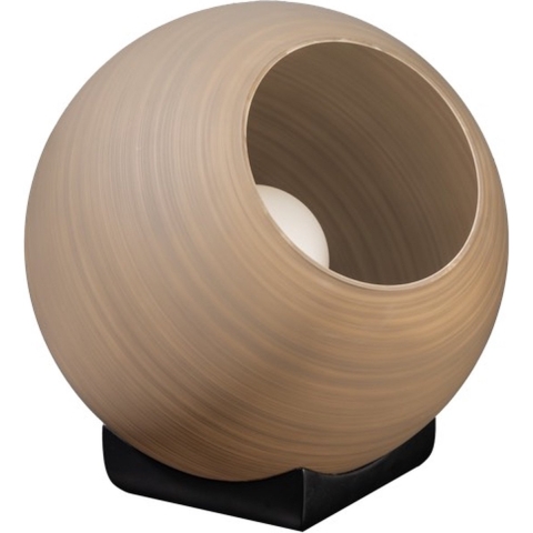 ETH Orb tafellamp 1x E27 Taupe|grijs glas 30cm | zwart