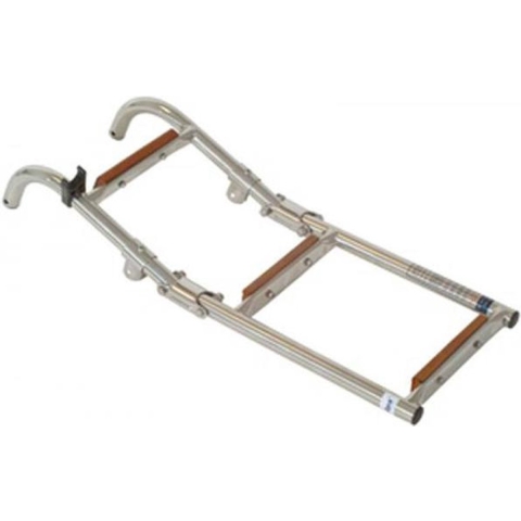 Allpa RVS Zwemtrap met 1+2 teak treden