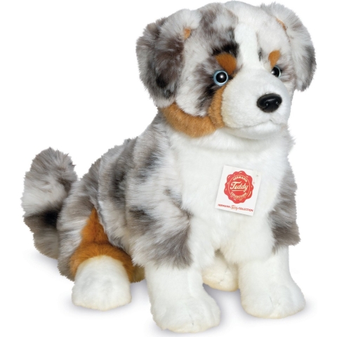 Knuffeldier hond Australische herder - zachte pluche stof - premium kwaliteit knuffels - 30 cm -