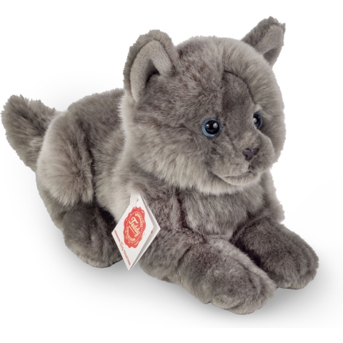 Knuffeldier Kartuizer kat/poes - zachte pluche stof - premium kwaliteit knuffels - grijs - 20 cm -